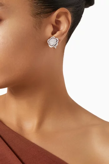 Bon Ton Diamond Earrings in 18kt White Gold