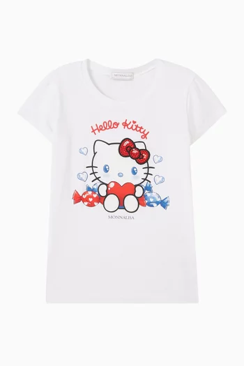 Hello Kitty Graphic T-shirt in Cotton