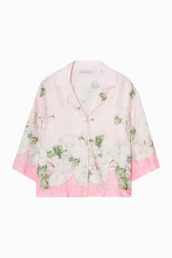 Floral-print Flowy Shirt