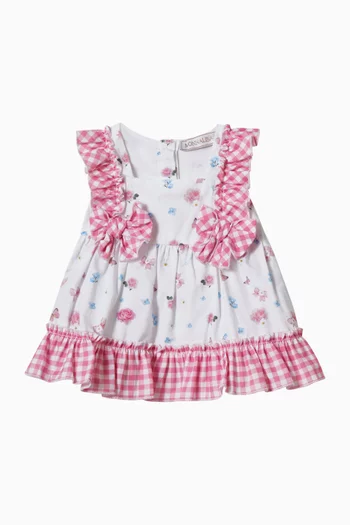 Floral Gingham-print Romper