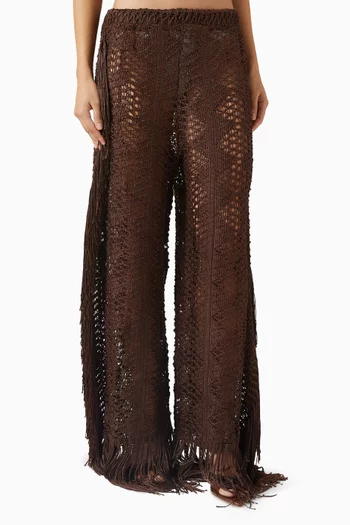 Almendro Fringe Wide-leg Pants