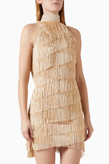 Muare Fringe Dress