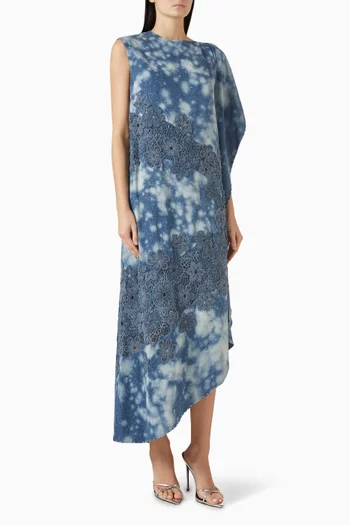 Embroidered Dress in Denim