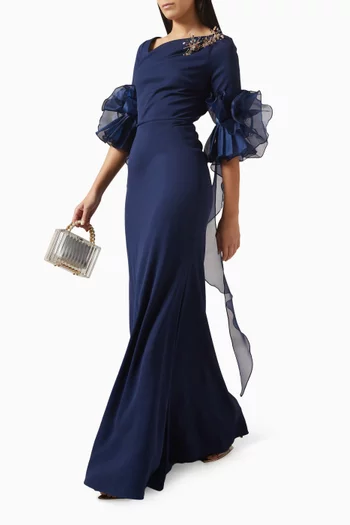Ruffle Sleeve Gown