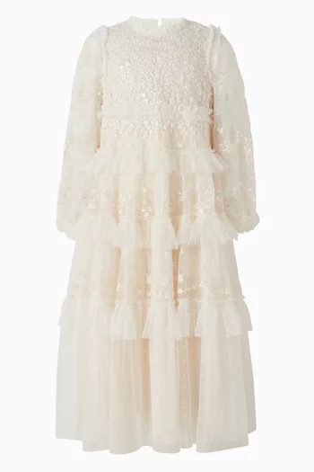 فستان بنقشة زهور دانتيل