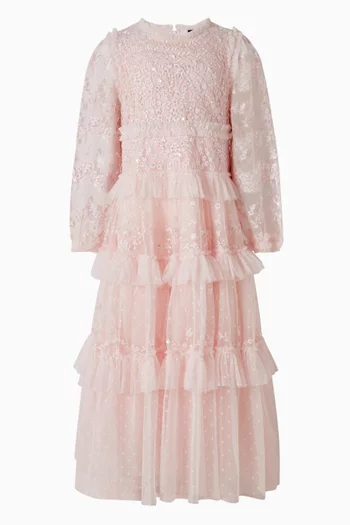 فستان بنقشة زهور دانتيل