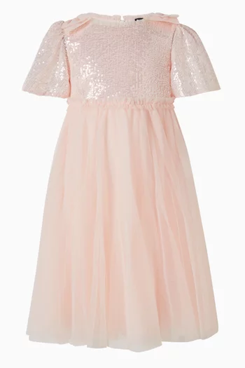 فستان بالوما بعقدة مطرز بالترتر