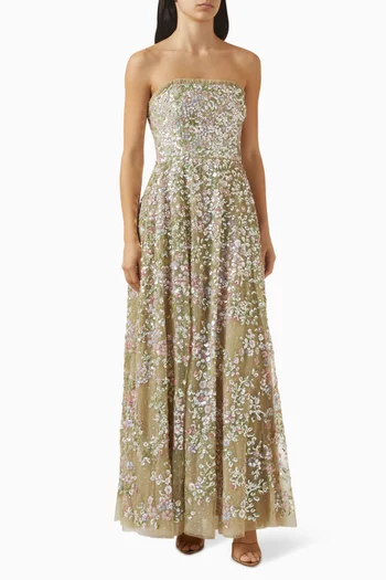 Dream Garland Strapless Gown