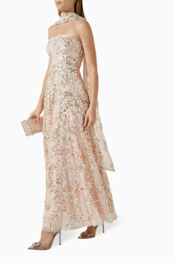 Dream Garland Strapless Gown