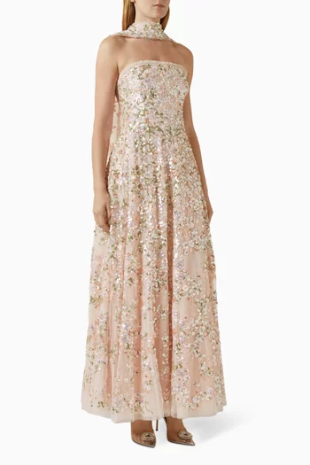 Dream Garland Strapless Gown