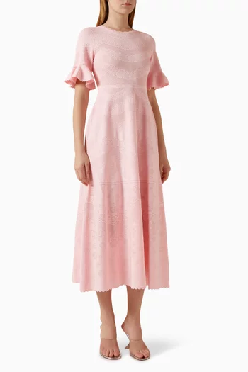 Scallop Lace Pointelle Knit Gown