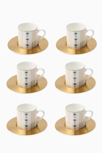 Back to the Roots Espresso Cups & Saucers, Set of 6