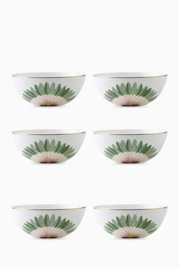 The Palm Bowls in Porcelain, Set of 6