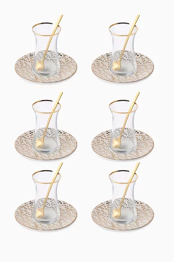 Istikana Geo Cups & Saucers, Set of 6
