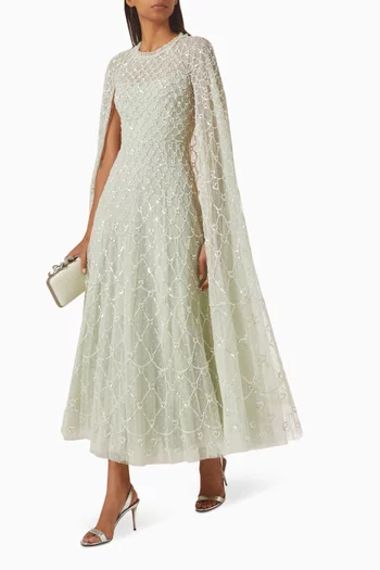 Heart Lattice Bodice Cami Ankle Gown