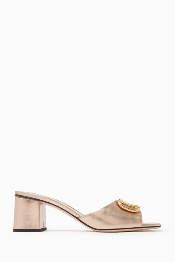 VLogo 60 Signature Slide Sandals in Laminated Nappa