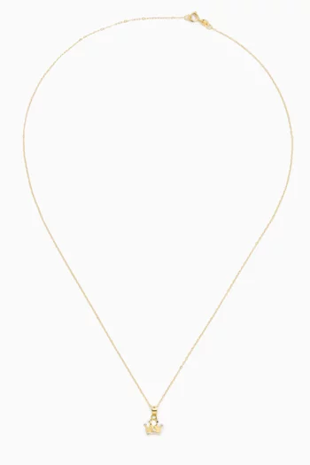 Crown Pearl & Diamond Necklace in 18kt Gold