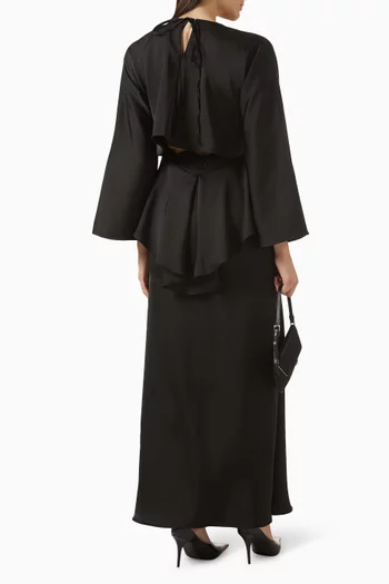 بلوزة برباط في الخلف ستان حريري