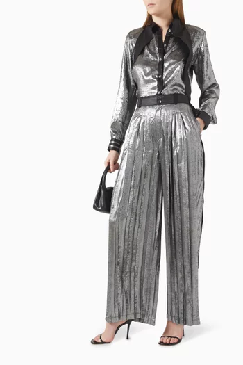 Pleated Wide-leg Pants