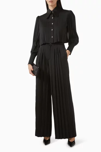 Pleated Wide-leg Pants