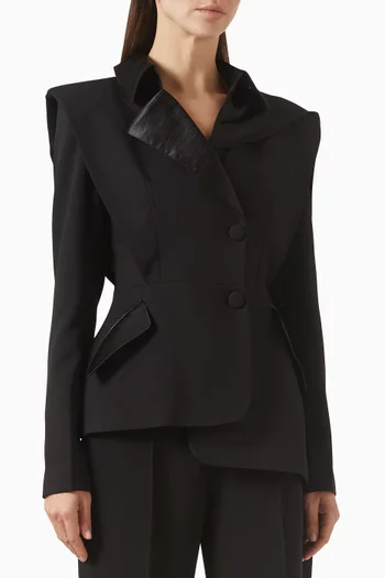 Scarf Blazer in Gabardine-silk