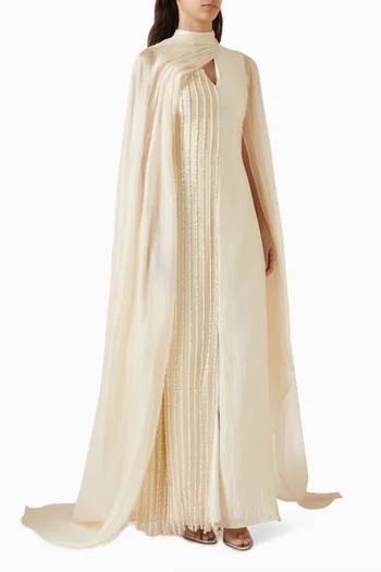 Serphania Pearl-embellished Gown