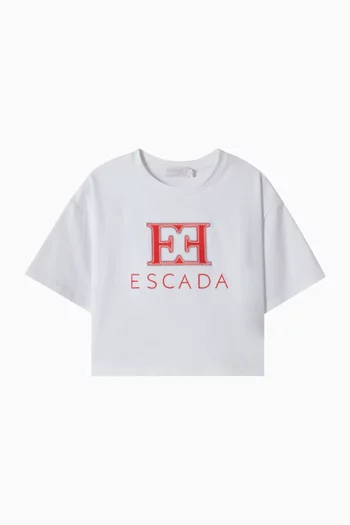 Logo-embroidered T-shirt in Cotton