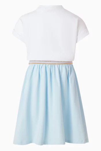 Logo-embroidered Dress in Cotton