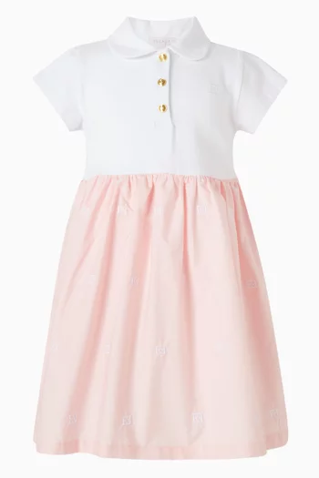 Logo-embroidered Dress in Cotton