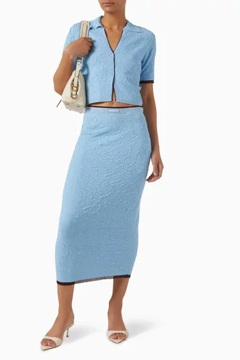 تنورة لونا متوسطة الطول بتصميم منسوج