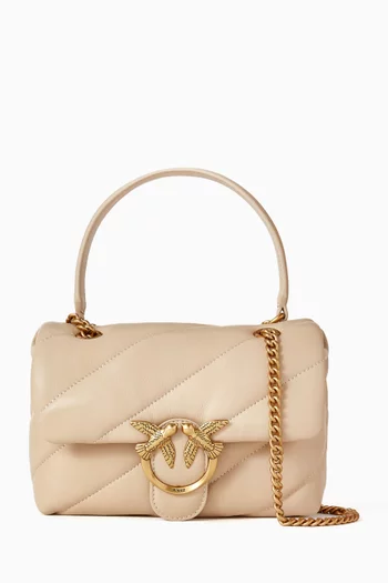 Mini Love Puff Bag in Quilted Leather