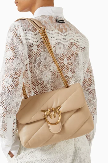 Classic Love Puff Bag in Quilted Leather