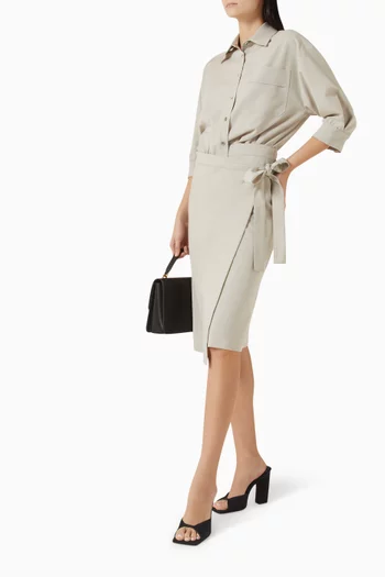 فستان أريان متوسط الطول بتصميم منسوج