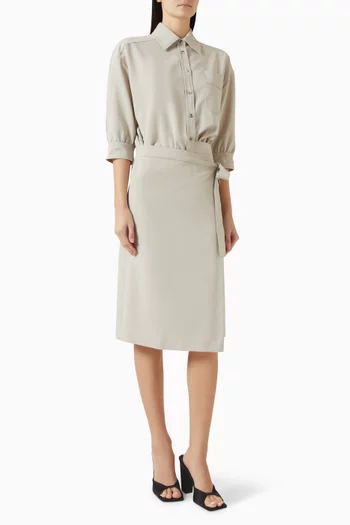 فستان أريان متوسط الطول بتصميم منسوج