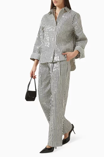 قميص نكيست مورنينج بنقشة مخططة قطن