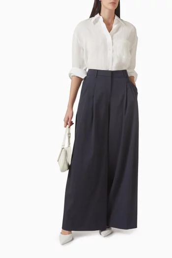 New Didi Wide-leg Pants in Wool Blend