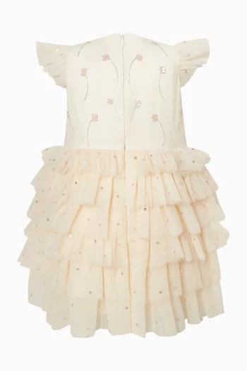 Hand‑Embellished 3D Flowers Dress