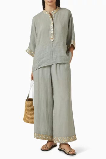Drawstring Wide-leg Pants