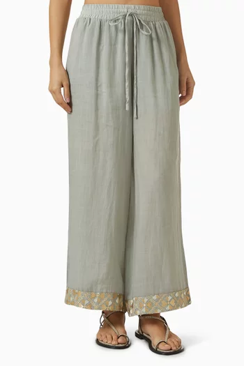 Drawstring Wide-leg Pants