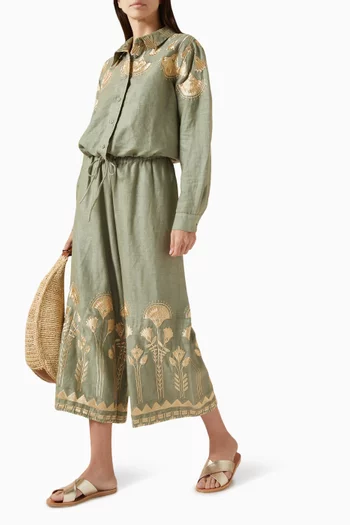 Drawstring Wide-leg Pants