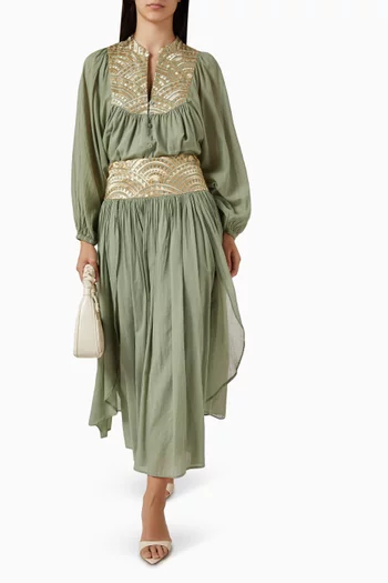 Asymmetric Maxi Skirt