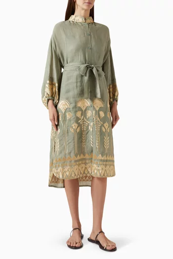 green emerald velvet dress Santorini - Maxi Dress
