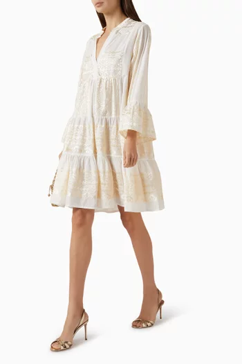 فستان قصير مطرز