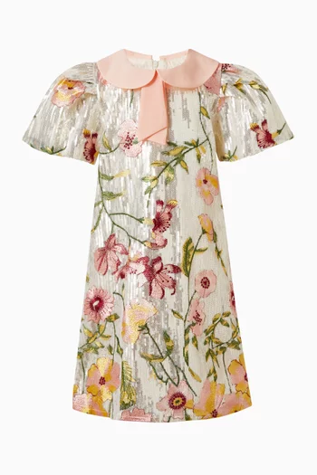 Floral-print Sequin-embellished Maxi Dress