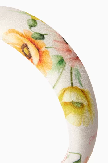 طوق رأس مبطن بزهور