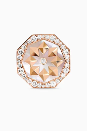 Thaman Motif Diamond Ring in 18kt Rose Gold