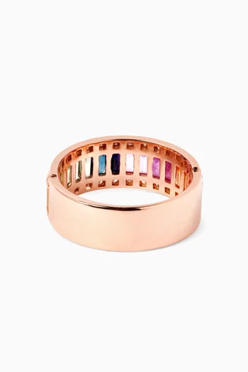 Noor Sapphire Baguette Ring in 18kt Rose Gold
