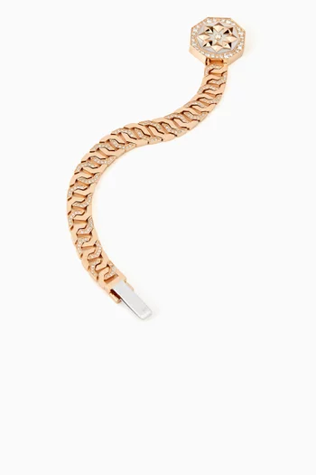 Thaman Motif Diamond Chain Bracelet in 18kt Rose Gold