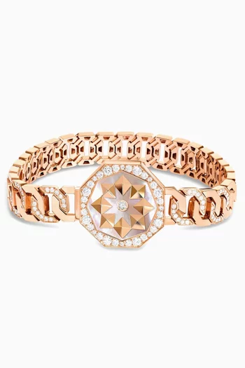 Thaman Motif Diamond Chain Bracelet in 18kt Rose Gold