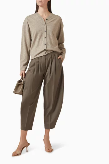 كارديغان صوف مارينو بفتحة رقبة على شكل حرف V‏